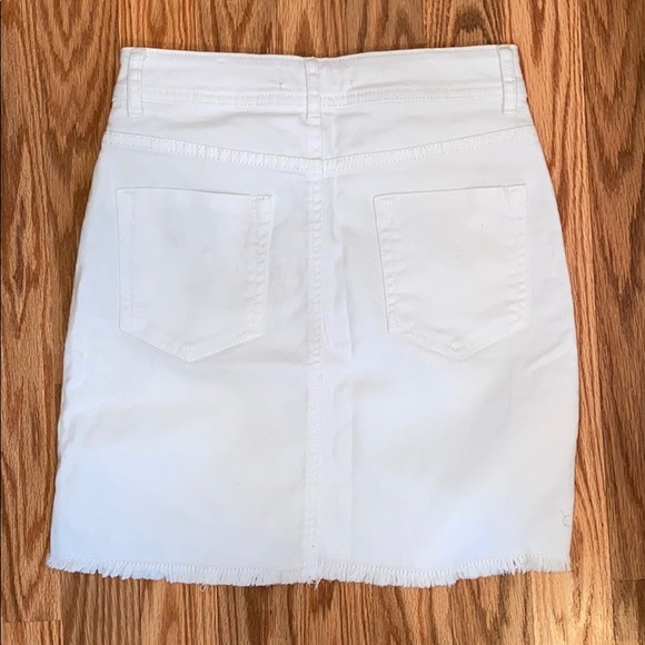 White Denim Skirt with Stripe Detail - Picture 4 of 5